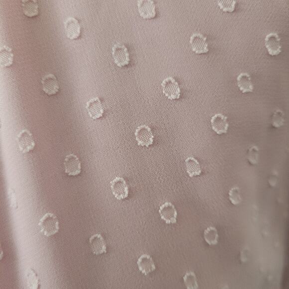 Size 8 Maison Tara Blush Punk Clip Dot Ruffled Faux Wrap Dress Puff Sleeve - Picture 5 of 5